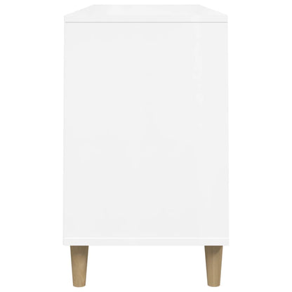 Scarpiera Bianco Lucido 102x36x60 cm in Legno Multistrato - homemem39