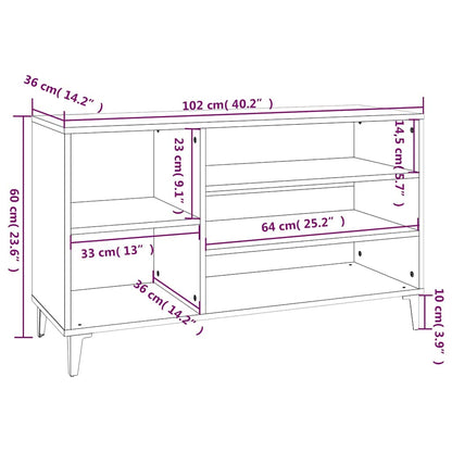 Scarpiera Nera 102x36x60 cm in Legno Multistrato