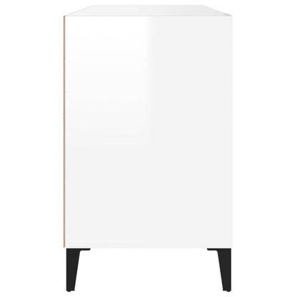 Scarpiera Bianco Lucido 102x36x60 cm in Legno Multistrato