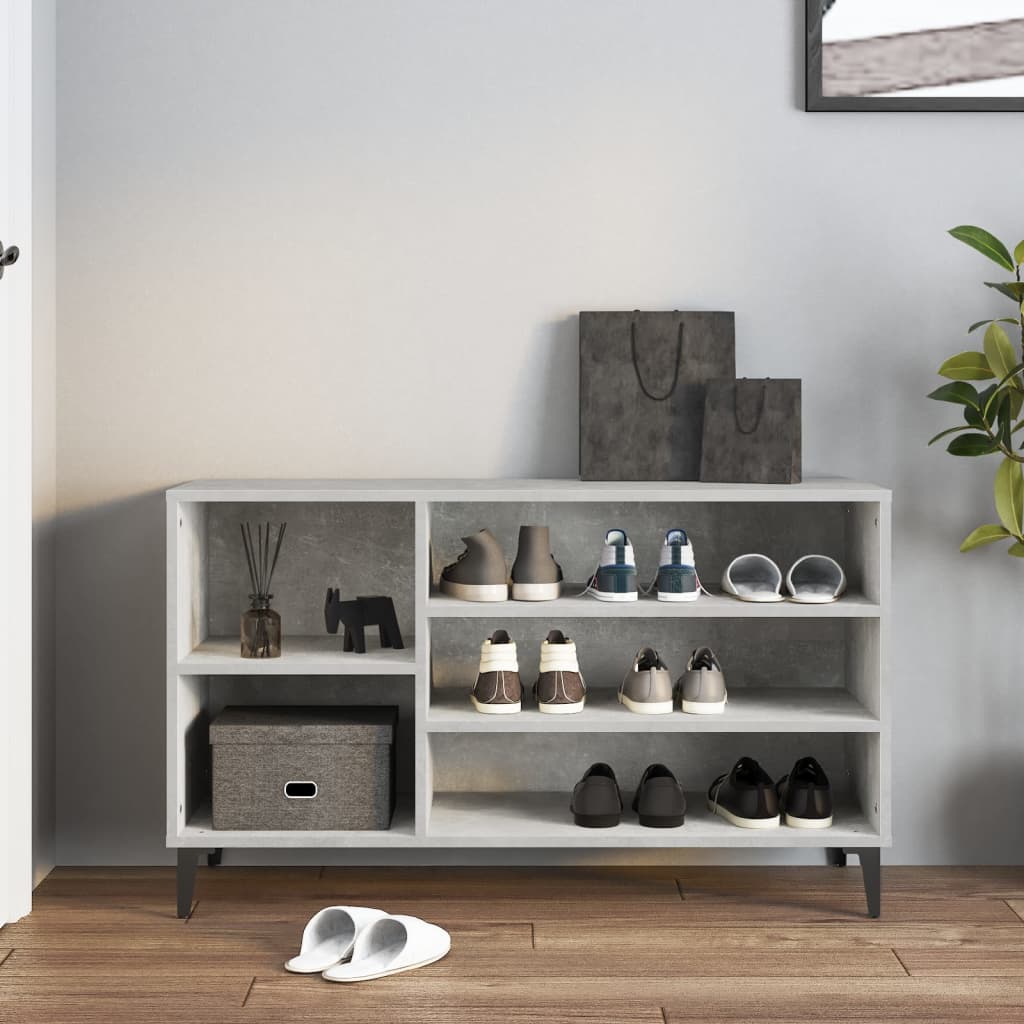 Scarpiera Grigio Cemento 102x36x60 cm in Legno Multistrato | homemem39