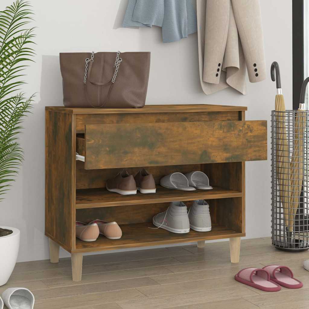 Scarpiera Rovere Fumo 70x36x60 cm in Legno Multistrato