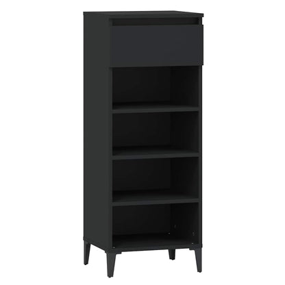 Scarpiera Nera 40x36x105 cm in Legno Multistrato
