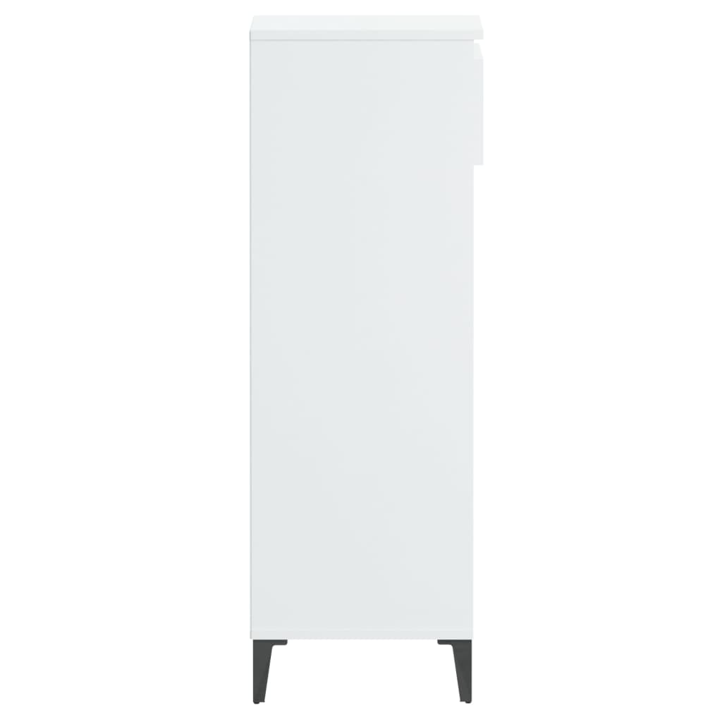 Scarpiera Bianco Lucido 40x36x105 cm in Legno Multistrato - homemem39