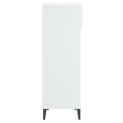 Scarpiera Bianco Lucido 40x36x105 cm in Legno Multistrato - homemem39