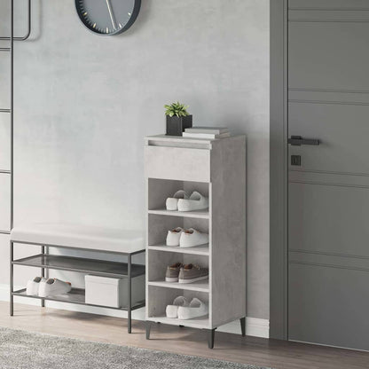 Scarpiera Grigio Cemento 40x36x105 cm in Legno Multistrato
