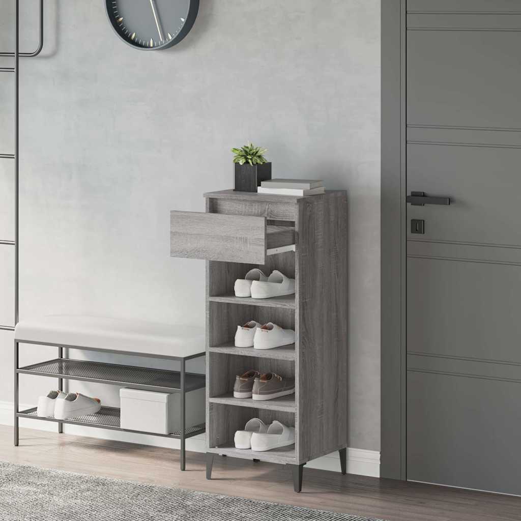 Scarpiera Grigio Sonoma 40x36x105 cm in Legno Multistrato