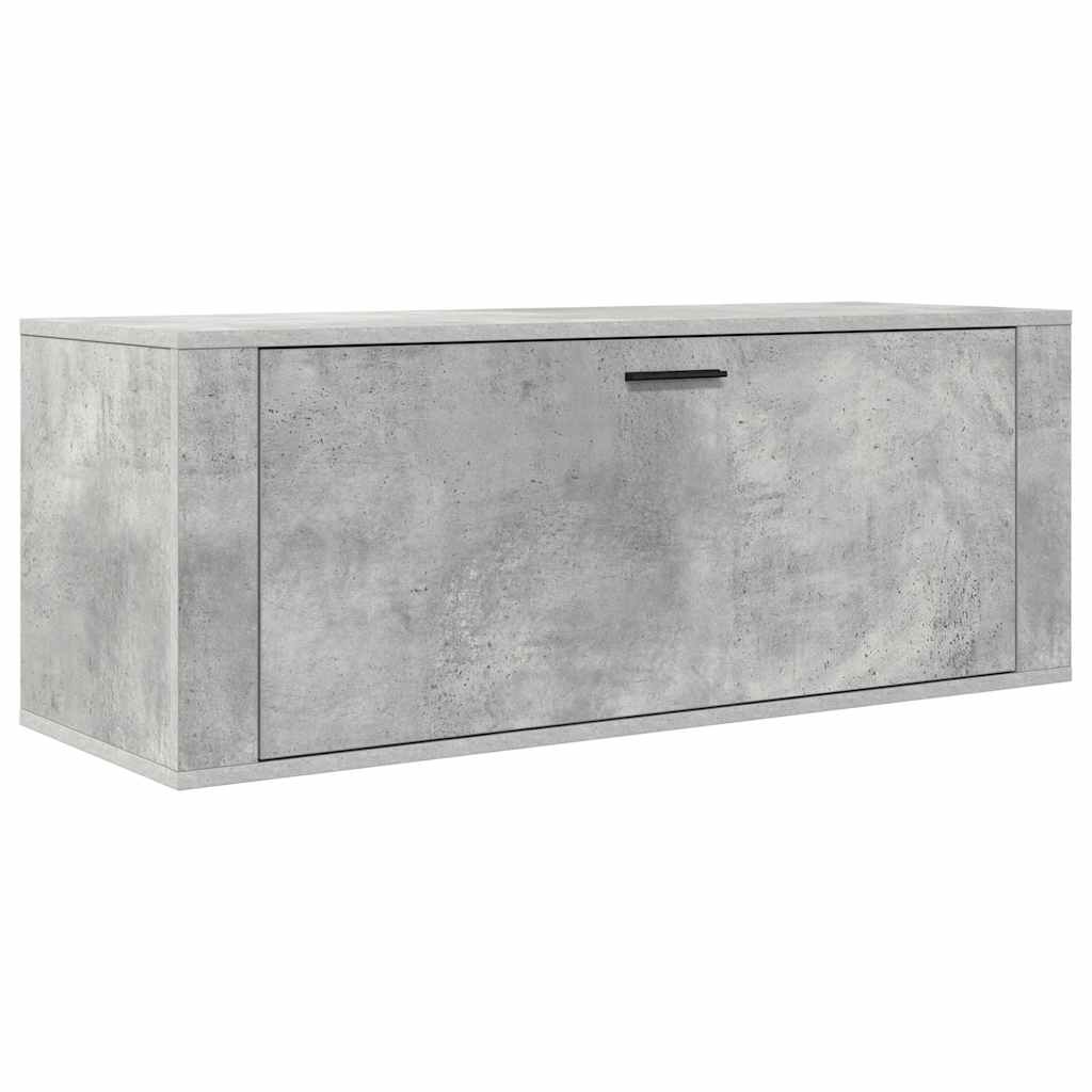Scarpiera a Muro Grigio Cemento100x35x38cm in Legno Multistrato - homemem39