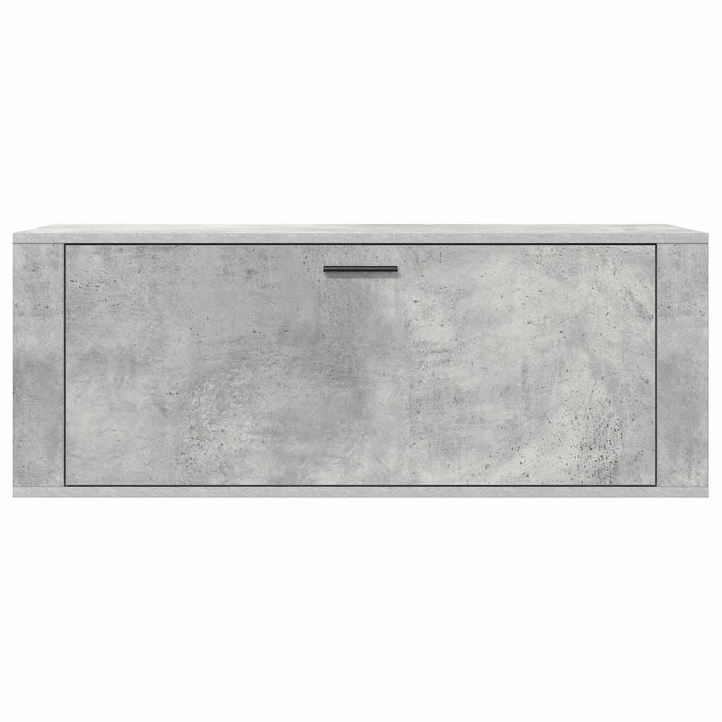 Scarpiera a Muro Grigio Cemento100x35x38cm in Legno Multistrato - homemem39