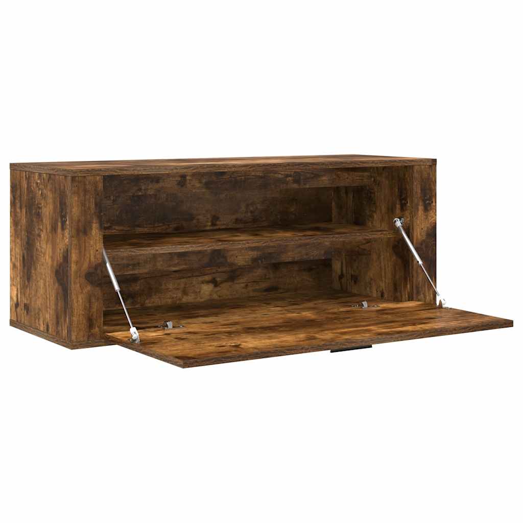 Scarpiera a Muro rovere fumo 100x35x38cm in Legno Multistrato - homemem39