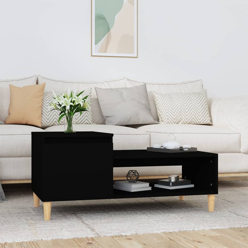 Tavolino da Salotto Nero 100x50x45 cm in Legno Multistrato | homemem39