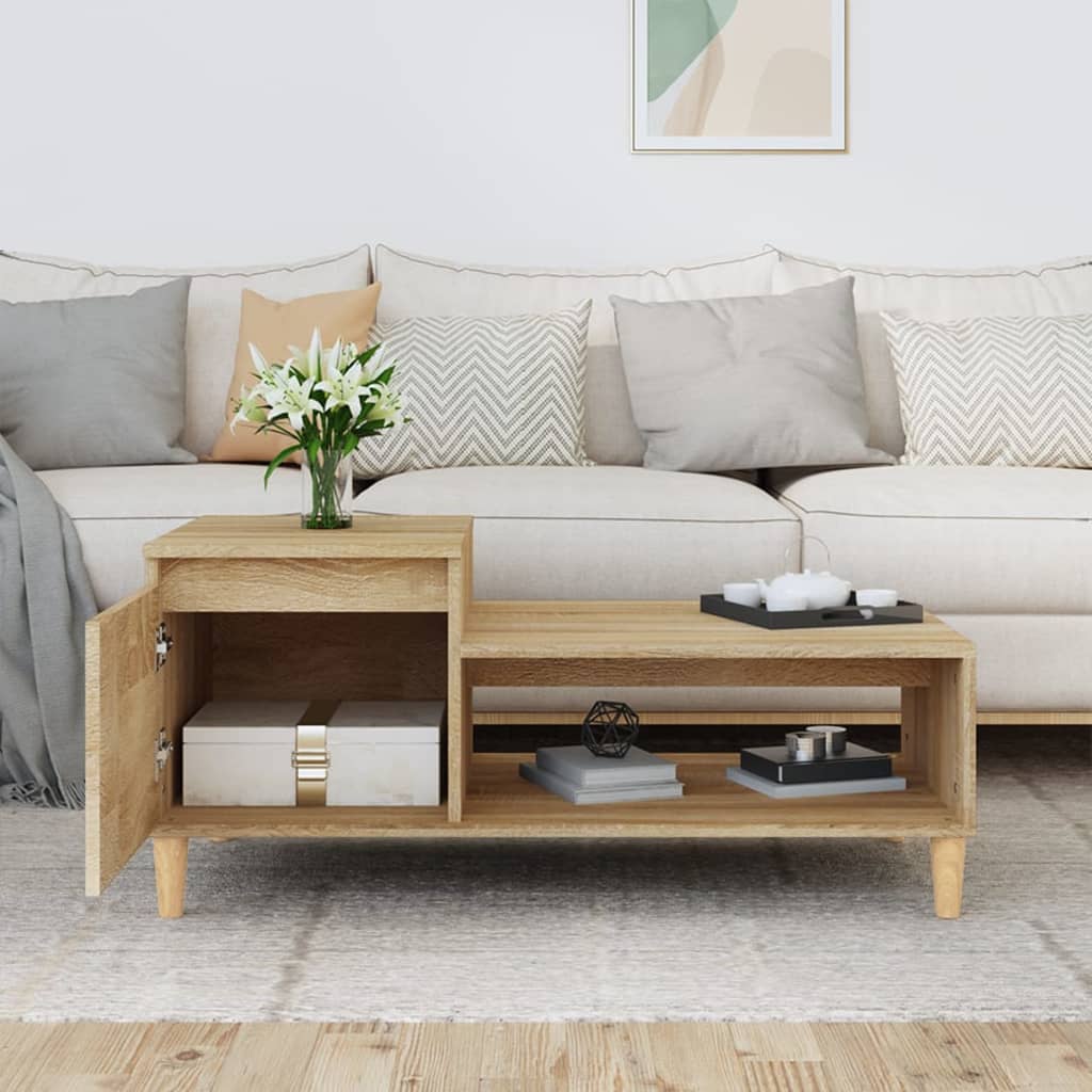 Tavolino da Salotto Rovere Sonoma 100x50x45cm Legno Multistrato | homemem39