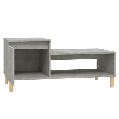 Tavolino Salotto Grigio Cemento 100x50x45 cm Legno Multistrato