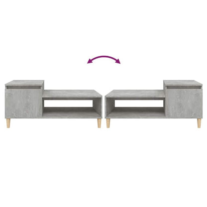 Tavolino Salotto Grigio Cemento 100x50x45 cm Legno Multistrato