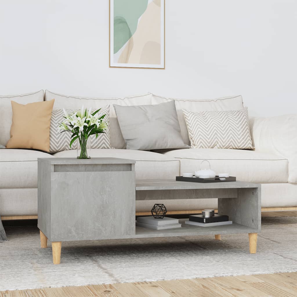 Tavolino Salotto Grigio Cemento 100x50x45 cm Legno Multistrato | homemem39