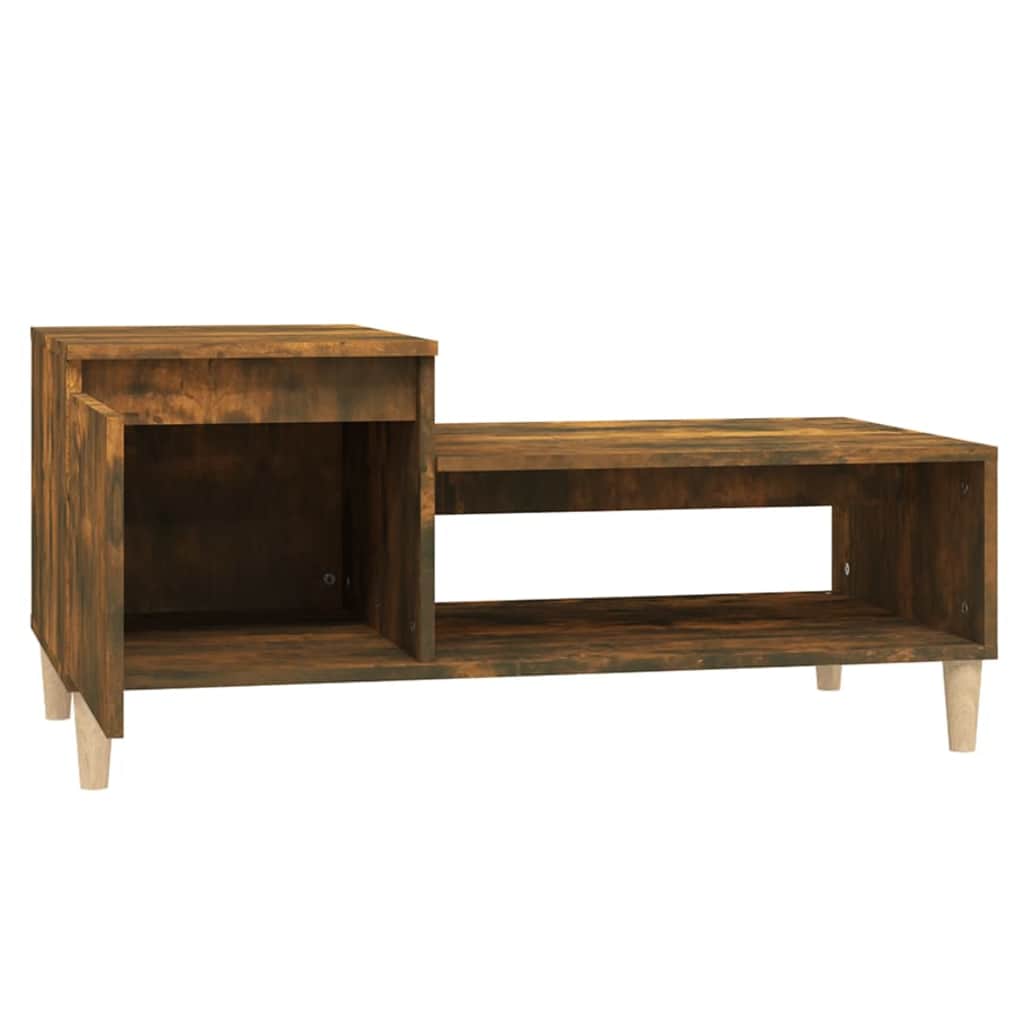 Tavolino da Salotto Rovere Fumo 100x50x45 cm Legno Multistrato