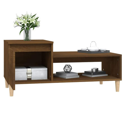 Tavolino da Salotto Rovere Marrone100x50x45cm Legno Multistrato
