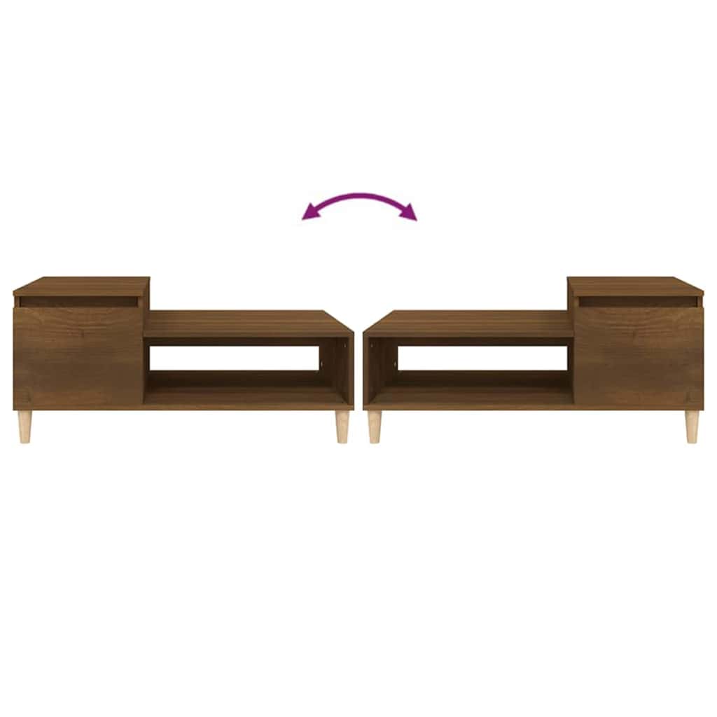 Tavolino da Salotto Rovere Marrone100x50x45cm Legno Multistrato