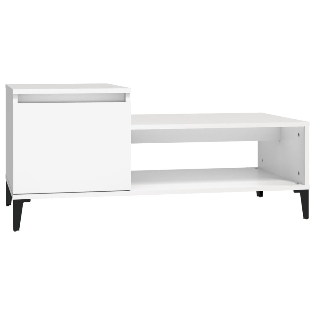 Tavolino da Salotto Bianco 100x50x45 cm in Legno Multistrato | homemem39