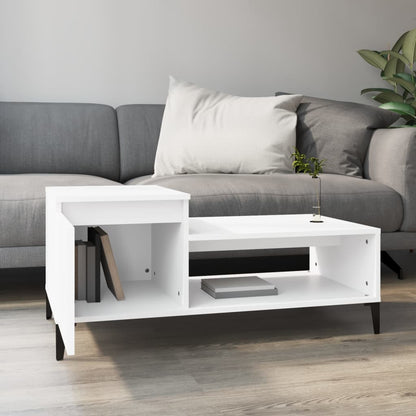 Tavolino da Salotto Bianco 100x50x45 cm in Legno Multistrato | homemem39