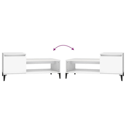 Tavolino da Salotto Bianco 100x50x45 cm in Legno Multistrato | homemem39