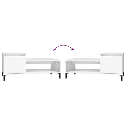 Tavolino da Salotto Bianco 100x50x45 cm in Legno Multistrato