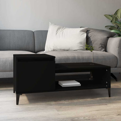 Tavolino da Salotto Nero 100x50x45 cm in Legno Multistrato