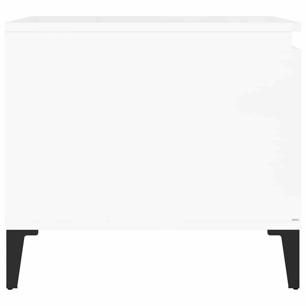 Tavolino da Salotto Bianco Lucido 100x50x45cm Legno Multistrato