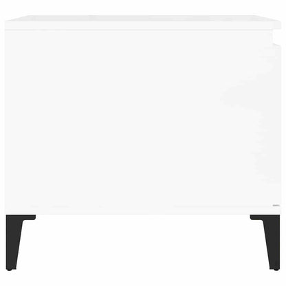 Tavolino da Salotto Bianco Lucido 100x50x45cm Legno Multistrato