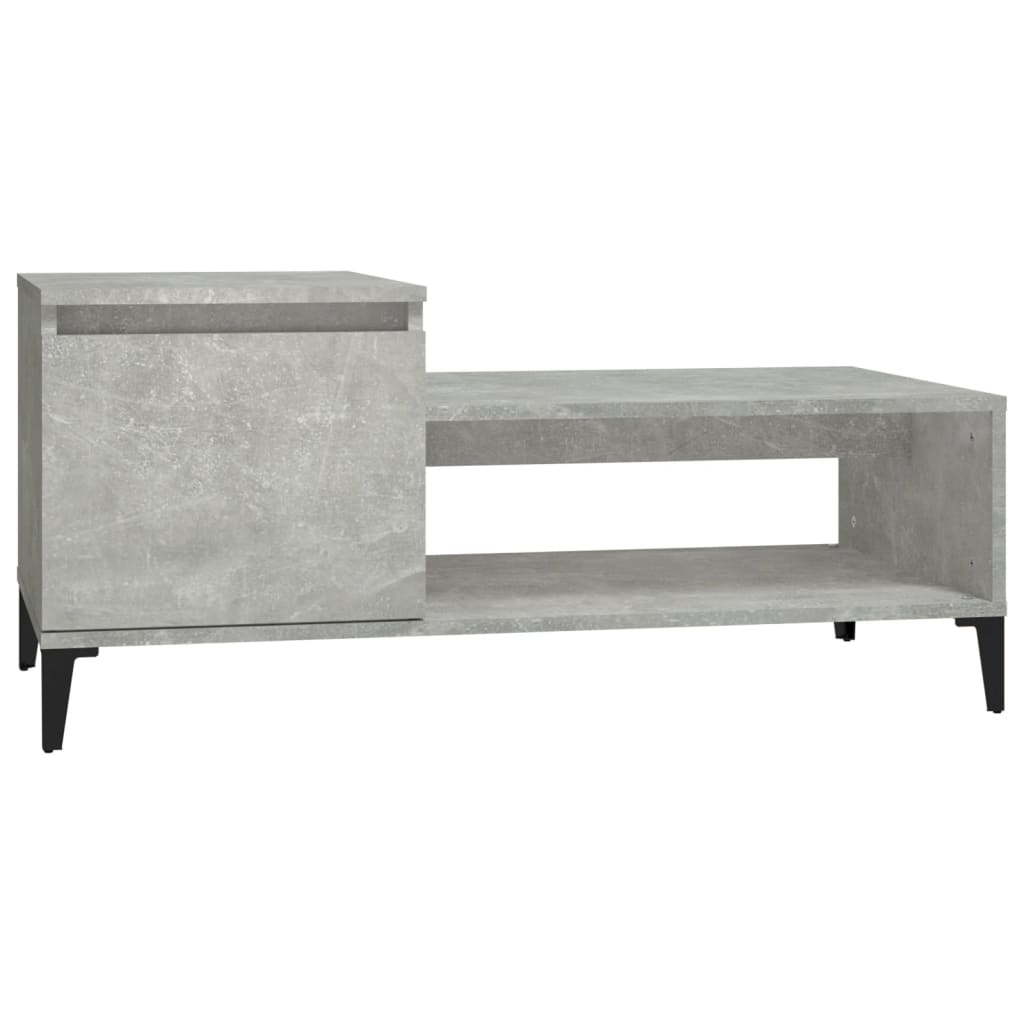 Tavolino Salotto Grigio Cemento 100x50x45 cm Legno Multistrato | homemem39