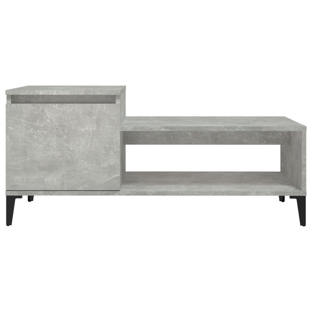 Tavolino Salotto Grigio Cemento 100x50x45 cm Legno Multistrato | homemem39