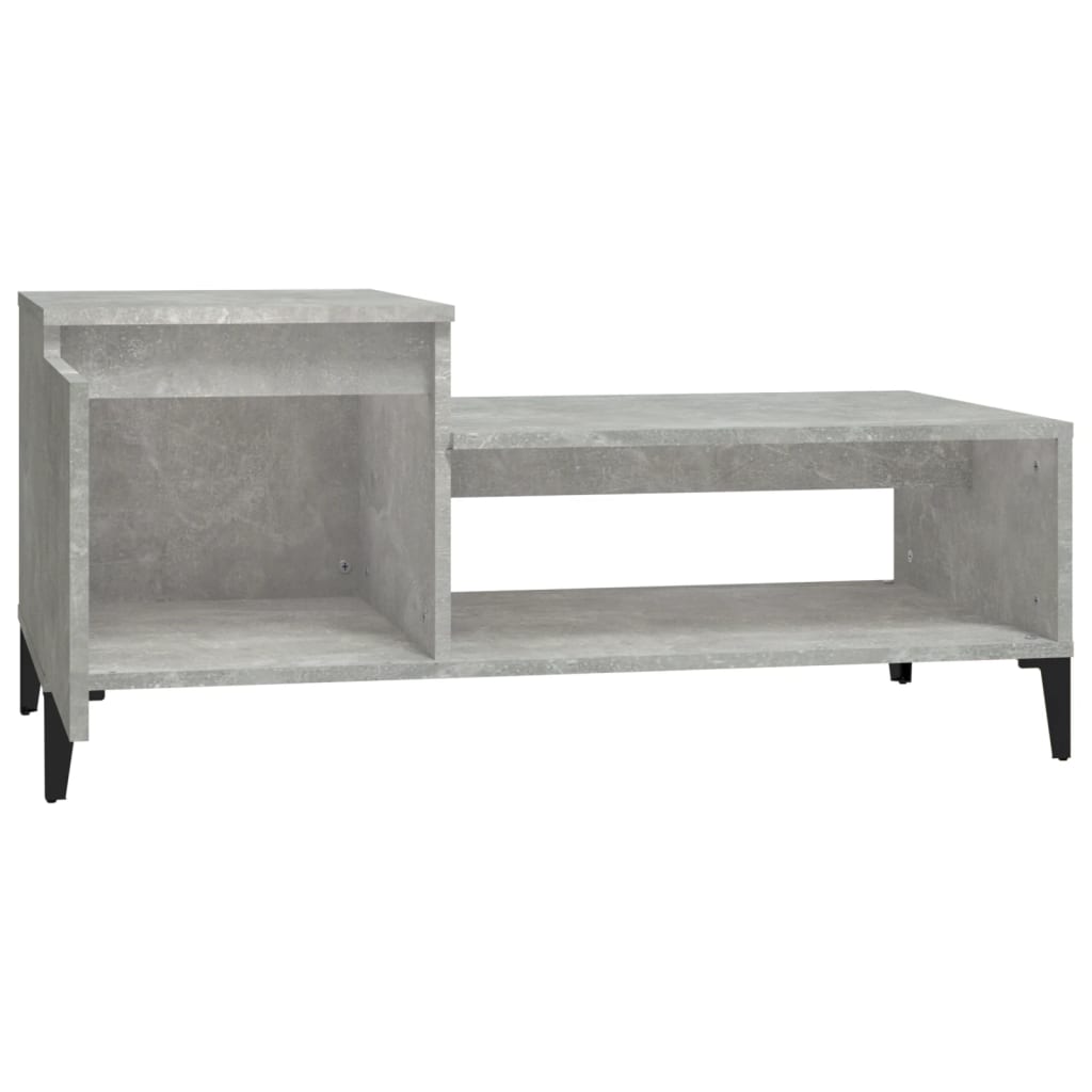 Tavolino Salotto Grigio Cemento 100x50x45 cm Legno Multistrato | homemem39