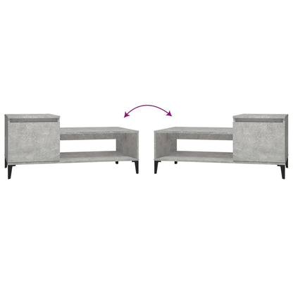 Tavolino Salotto Grigio Cemento 100x50x45 cm Legno Multistrato | homemem39