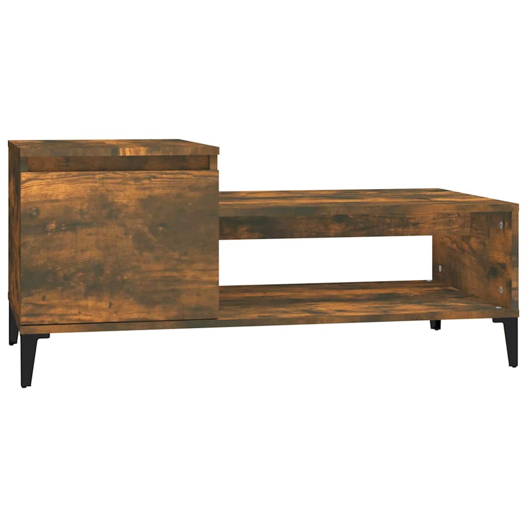 Tavolino da Salotto Rovere Fumo 100x50x45 cm Legno Multistrato