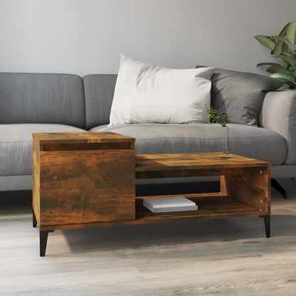 Tavolino da Salotto Rovere Fumo 100x50x45 cm Legno Multistrato | homemem39