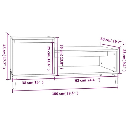 Tavolino da Salotto grigio sonoma 100x50x45cm Legno Multistrato