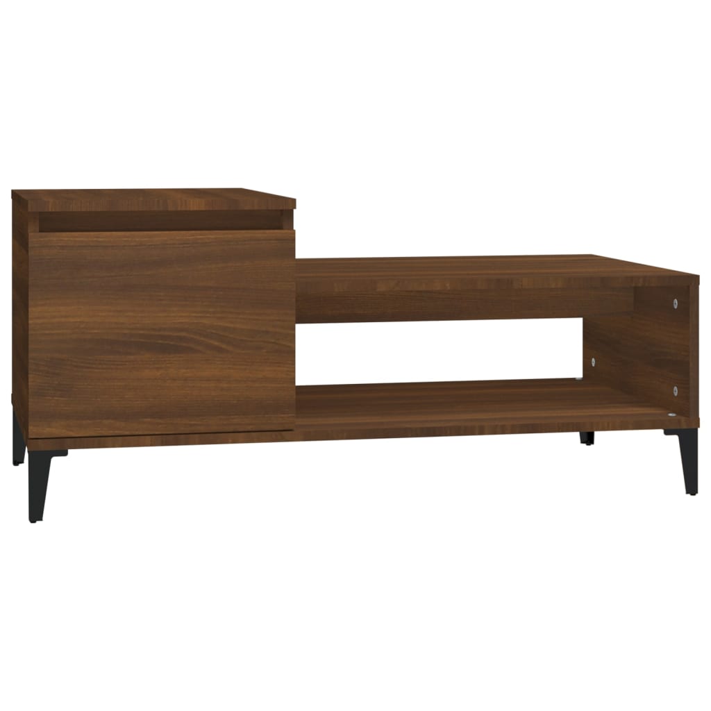 Tavolino da Salotto Rovere Marrone100x50x45cm Legno Multistrato | homemem39