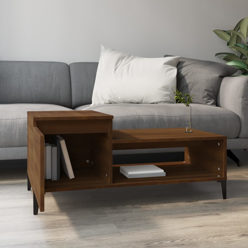 Tavolino da Salotto Rovere Marrone100x50x45cm Legno Multistrato | homemem39