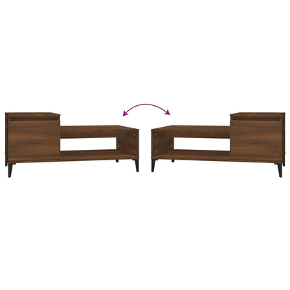 Tavolino da Salotto Rovere Marrone100x50x45cm Legno Multistrato | homemem39
