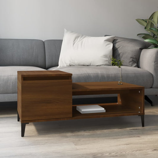 Tavolino da Salotto Rovere Marrone100x50x45cm Legno Multistrato | homemem39