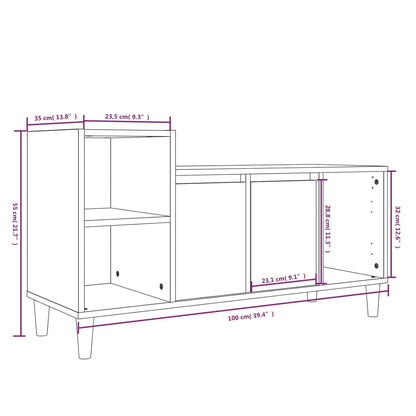 Mobile Porta TV Bianco 100x35x55 cm in Legno Multistrato