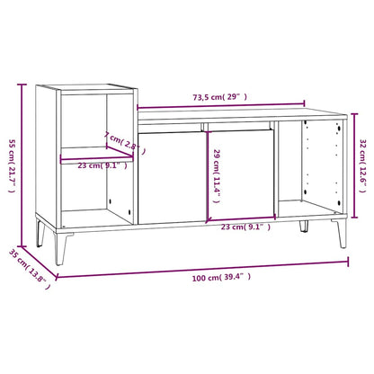 Mobile TV Grigio Sonoma 100x35x55 cm in Legno Multistrato