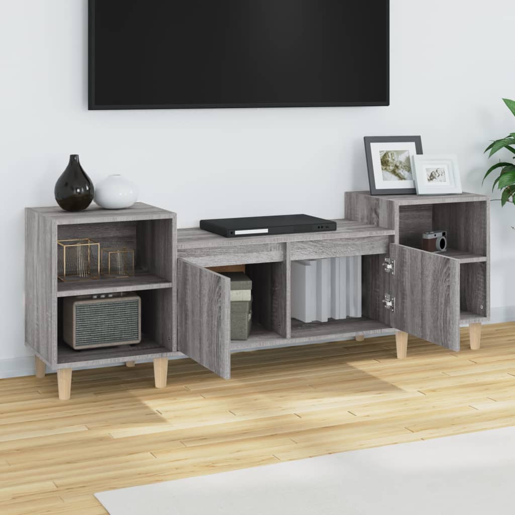Mobile TV Grigio Sonoma 160x35x55 cm in Legno Multistrato - homemem39