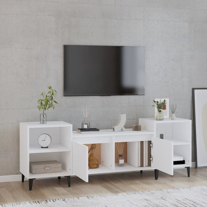 Mobile Porta TV Bianco 160x35x55 cm in Legno Multistrato - homemem39