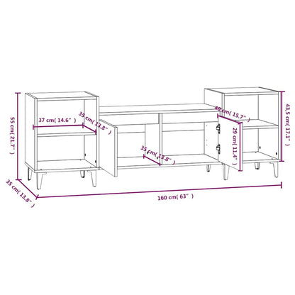 Mobile per TV Grigio Cemento 160x35x55 cm Legno Multistrato