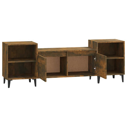 Mobile TV Rovere Fumo 160x35x55 cm in Legno Multistrato