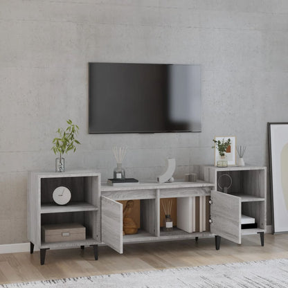 Mobile TV Grigio Sonoma 160x35x55 cm in Legno Multistrato - homemem39