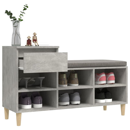 Scarpiera Grigio Cemento 102x36x60 cm in Legno Multistrato - homemem39