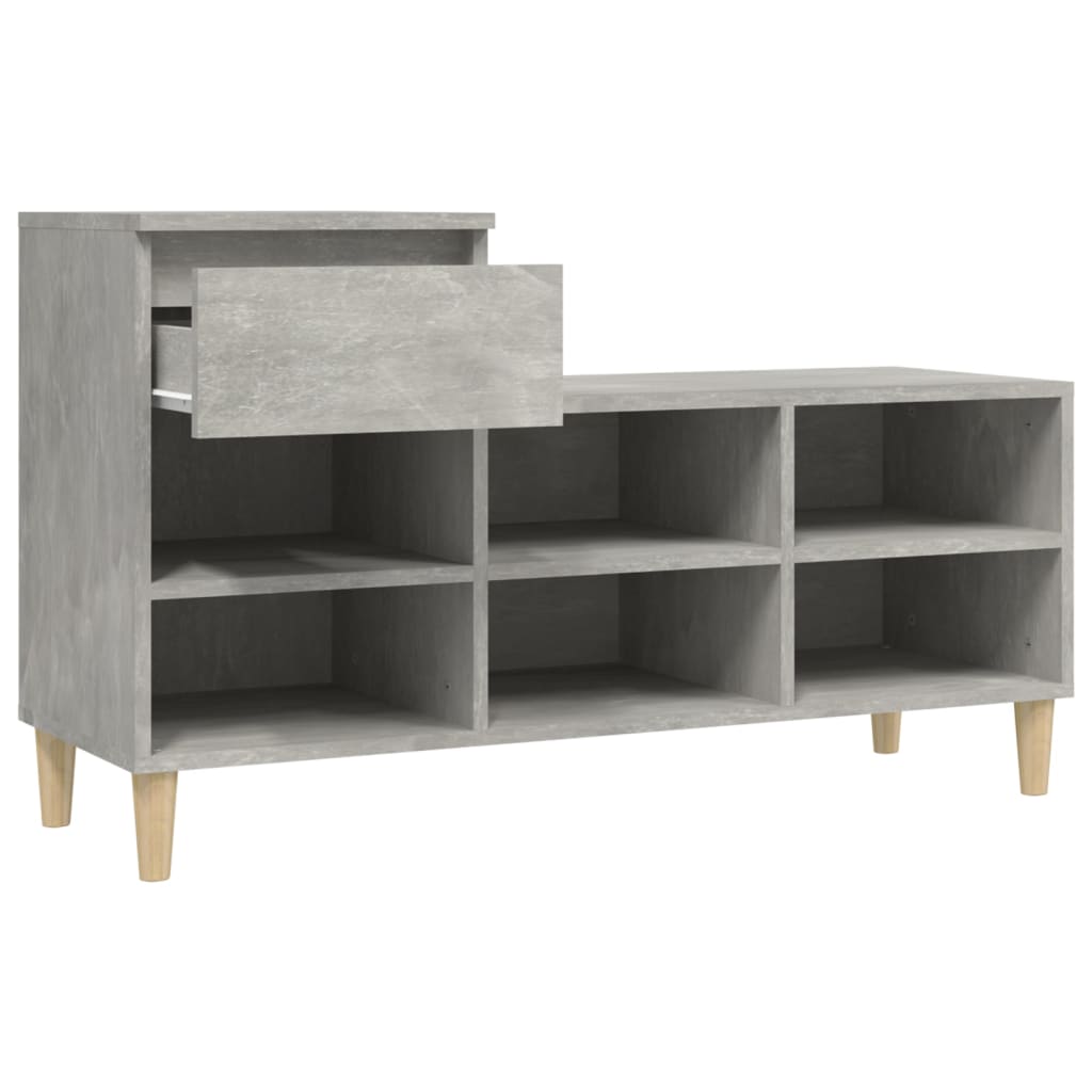 Scarpiera Grigio Cemento 102x36x60 cm in Legno Multistrato - homemem39