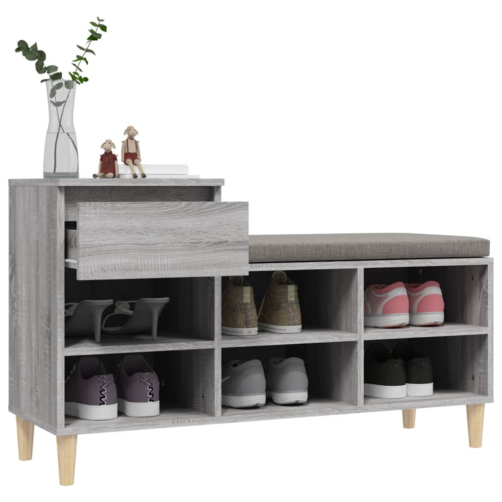 Scarpiera Grigio Sonoma 102x36x60 cm in Legno Multistrato - homemem39