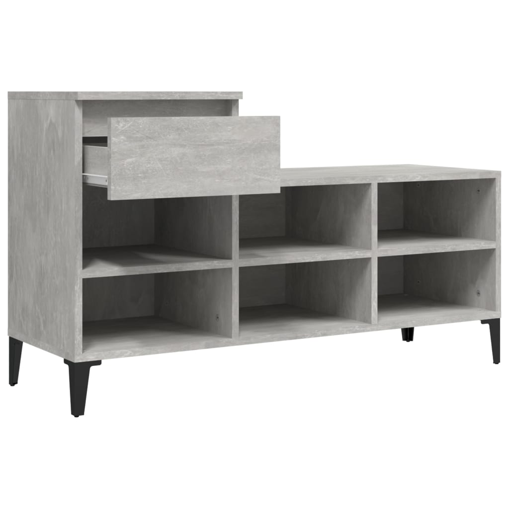 Scarpiera Grigio Cemento 102x36x60 cm in Legno Multistrato - homemem39